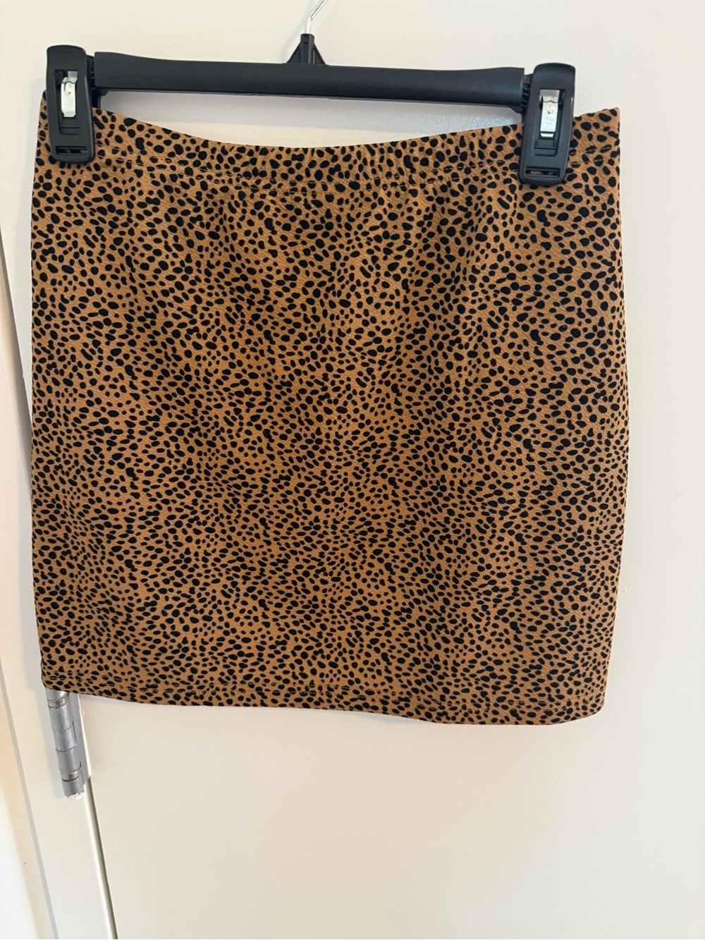 SHEIN Tan and Black Leopard Print Mini Skirt